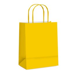 Sacola De Papel Liso Amarelo