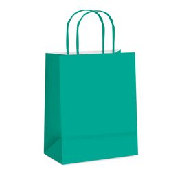 Sacola De Papel Liso Azul Turquesa