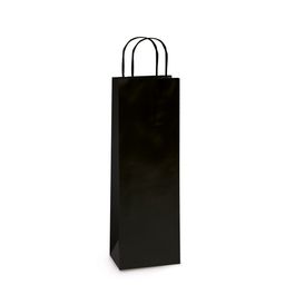 Sacola de Papel Liso Metalizado Fosco Preto