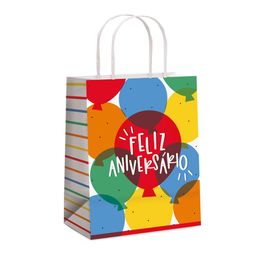 Sacola De Papel Festivo Colorido