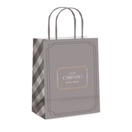 Sacola De Papel Trevor Cinza / Ouro