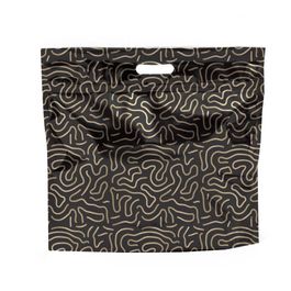 Sacola Laminada Metalizada Com Zíper Vibes Preto / Ouro