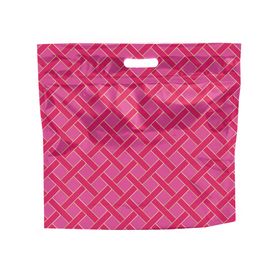 Sacola Laminada Metalizada Com Zíper Quadrati Rosa Rosa / Ouro