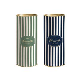 Lata Para Presente Rígida Com Hotstamping Composê Royal