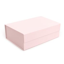Caixa Rígida Dobrável Retangular Com Ima Liso Rosa Bebê