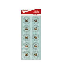 Adesivo Redondo Collection Brigadeiro Verde Água / Marrom