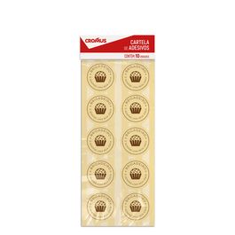 Adesivo Redondo Collection Brigadeiro Amarelo / Marrom