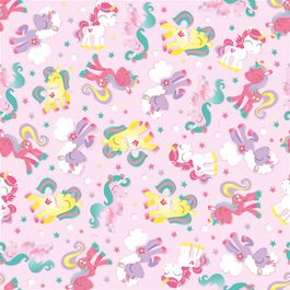 Saco para Presente Perol Unicórnio Baby Colorido