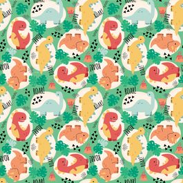 Saco para Presente Perol Dino Fun Colorido