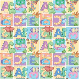 Saco Para Presente Perol Abc Dino Colorido