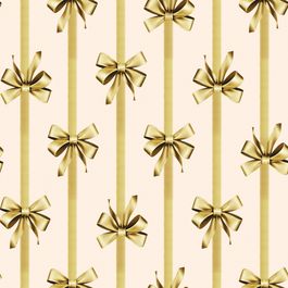 Saco Para Presente Metal Laços Marfim E Ouro