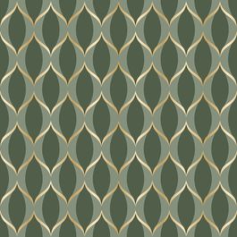 Saco Para Presente Metal Waves Verde E Ouro