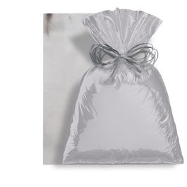 Saco Para Presente Metal  Prata