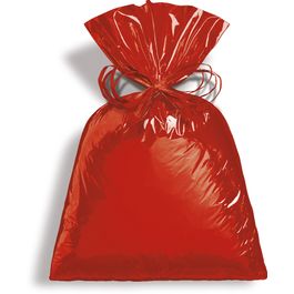 Saco Adesivado para Presente Metal Liso Vermelho