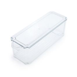 Caixa Organizadora De Geladeira Com Tampa Empilhável Plástico Incolor