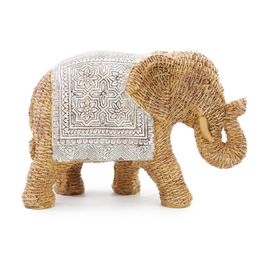Decorativo Elefante Resina Palha