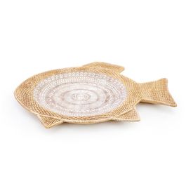 Decorativo Peixe Resina Palha