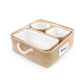 Cesta Poliéster Branco / Natural