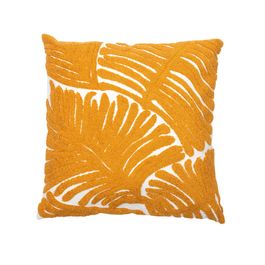 Capa Para Almofada Texturizada Poliéster Amarelo / Branco