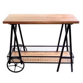 Carrinho De Chá Ferro Madeira / Preto Fosco