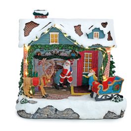 Cenário Noel Com Luz,Movimento Colorido