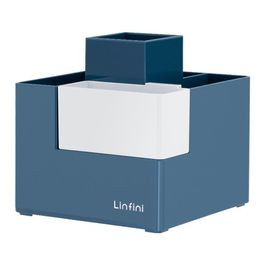 Porta Canetas 5 Compartimentos  LINFINI - Azul