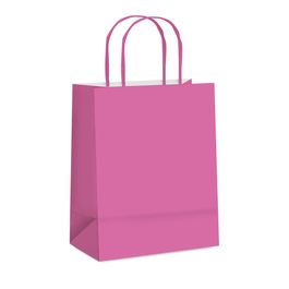 Sacola De Papel Liso Rosa