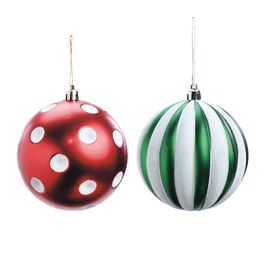 Bola Listrada C/Poas Vrm/Vrd/Bco 8Cm ()