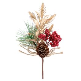 Pick Folhas,Frutas,Pinha Vrm/Vrd/Our 15Cm