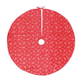 Saia De Árvore Com Estampa Pinheiro Vermelho Ouro