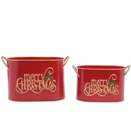 Cachepots M.Christmas Vermelho Ouro Verde