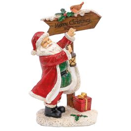 Noel Decorativo Com  Lamparina Vermelho Branco e Marrom