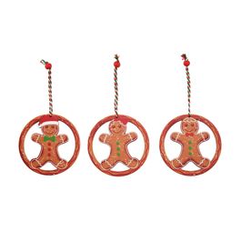 Enfeite Para Pendurar Gingerbread Vermelho Marrom