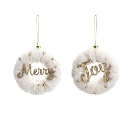 Enfeite Pendurar Joy E Merry Sortido Rosa/Ouro