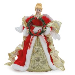 Anjo Dec Segurando Guir Our/Bco/Vrm 40Cm