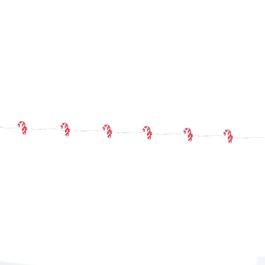 Cordão Led Candy Cane Vermelho/Branco A Pilha