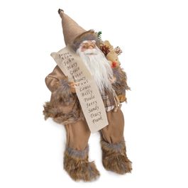 Papai Noel Decorativo Com Saco De Presente Marrom