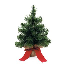 Mini Pinheiro Com Laço Verde e Vermelho