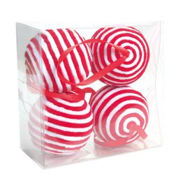 Bola Listrada Branco/Vermelho