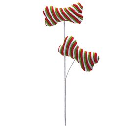 Galho 2 Ossos Listra Vermelho Verde e Branco