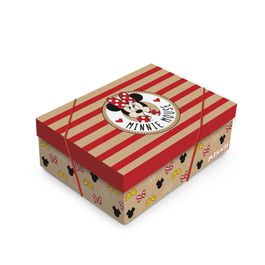 Caixa Retangular Com Tampa Minnie Kraft Colors Colorido