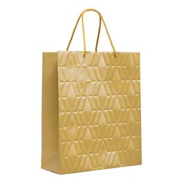 Sacola Premium Com Relevo Liso Ouro