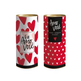 Lata Para Presente Composê Sintonia Preto / Vermelho / Branco