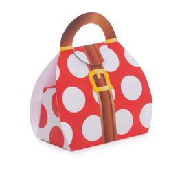 Caixa Maleta Poá Branco / Vermelho