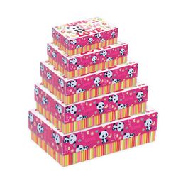 Kit Caixa Retangular Tampa/Fundo Montada Love Panda Rosa