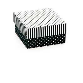 Mini Caixa Quadrada Poá Preto / Branco