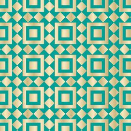 Saco para Presente Metal Ladrilho Verde / Ouro