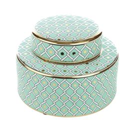 Potiche Porcelana Verde/Dourado