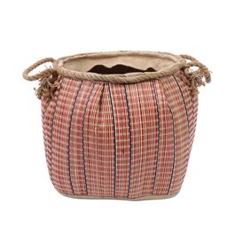 Cesto Fibra Natural Laranja