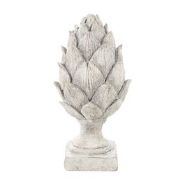 Decorativo Flor Resina Cinza